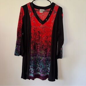 Colorful Long Sleeve Tunic Top